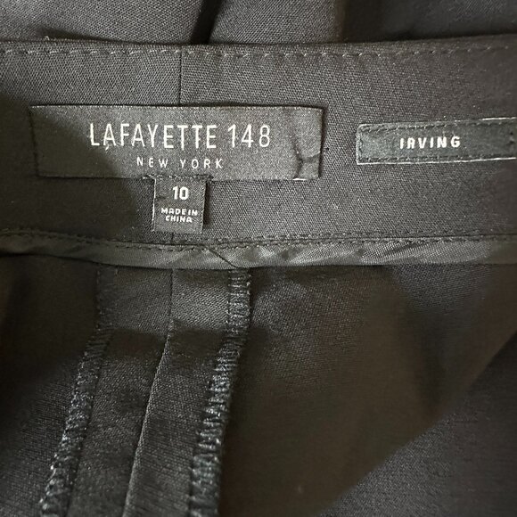 Lafayette 148 Womens Irving Pants Stretch Virgin Wool Straight Leg Black Size 10 - Picture 6 of 10